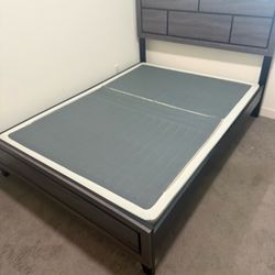 Full Size Bed Frame with Headboard  and Bed Platform