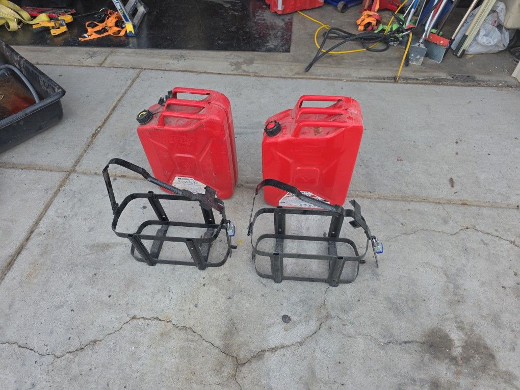 2 5 Gal Metal Gas Cans With Holder