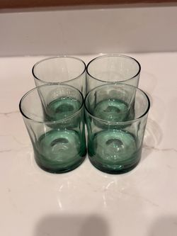Set of Four Green Glass Tumblers