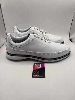 adidas Spikeless Men's Golf Shoes Size 14 MC80 White Collegiate Green