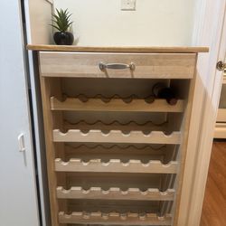 Wood Wine And Bottle Storage Rack And Shelf 