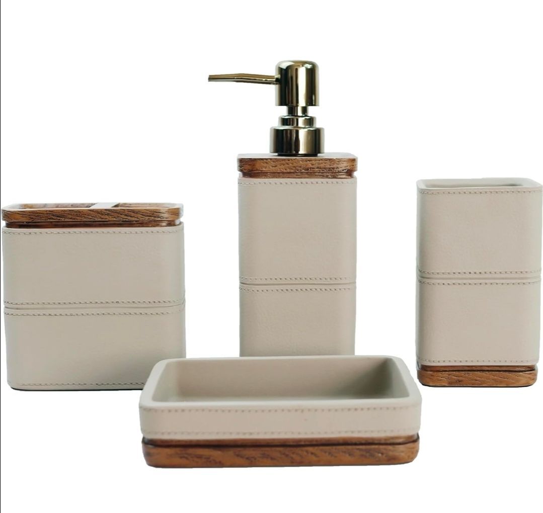 Bathroom Set BROWN LEATHER