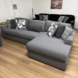 New Large Gray Sectional Couch