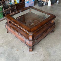 Wooden Glass Top Coffee Table