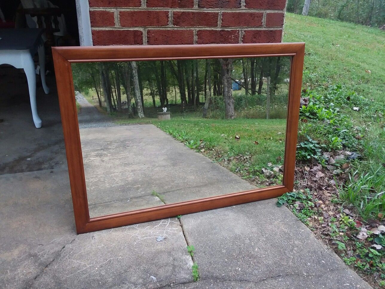Solid wood mirror