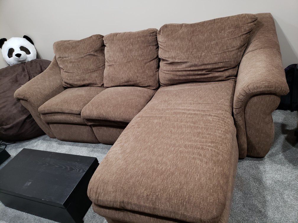 Comfy Brown La-Z-Boy sectional sofa