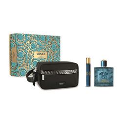 VERSACE - EROS ( 3.4 EDT + 10ML + BLACK TROUSSE BAG ) 3PC SET ( M ) 3.4 OZ