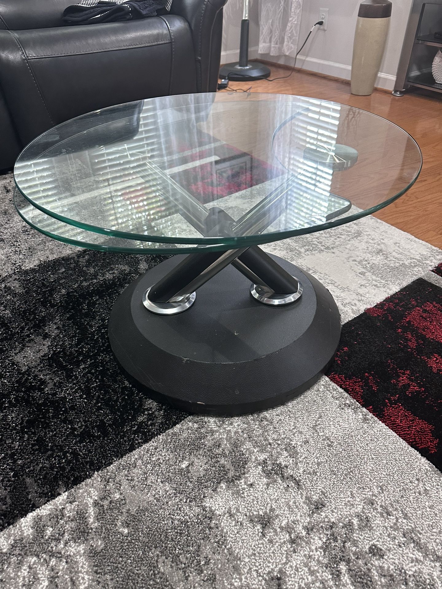 Glass coffee table and one end table