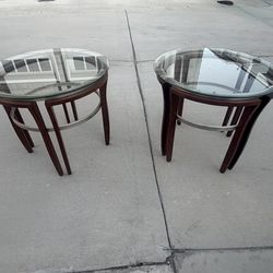 Fusion round end table - Pair