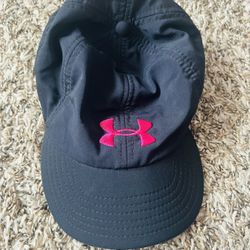 Under Armour Hat Cap Strap Back Womens One Size Black Pink/