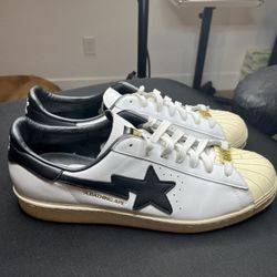 Adidas x Bape Superstar 80s White and Black GZ8980 A Bathing Ape Men’s Size 13