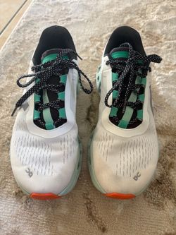 On Running Sneakers White Teal Orange women’s 8.5