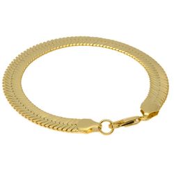 Thick 14k Gold Herringbone Bracelet 7.25mm 10mm 