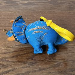 WENDY'S KID'S MEAL TOY 2001 DINOSAUR PLUSH BACKPACK CLIP TRICERATOPS #3