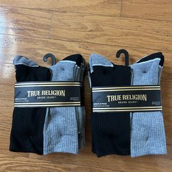 NWT True Religion men’s half cushioned crew socks 12 pairs
