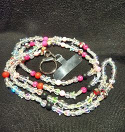 Crossbody Beaded Lanyard With Keyring And Cellphone Tether