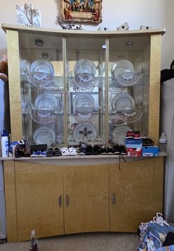 Marble China Cabinet With Dishes