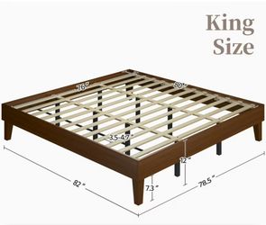King Size Wood Platform Bed Frame
