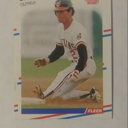 1988 Fleer Brett Butler Cleveland Indians #603 Baseball Card Vintage Collectible Sports MLB