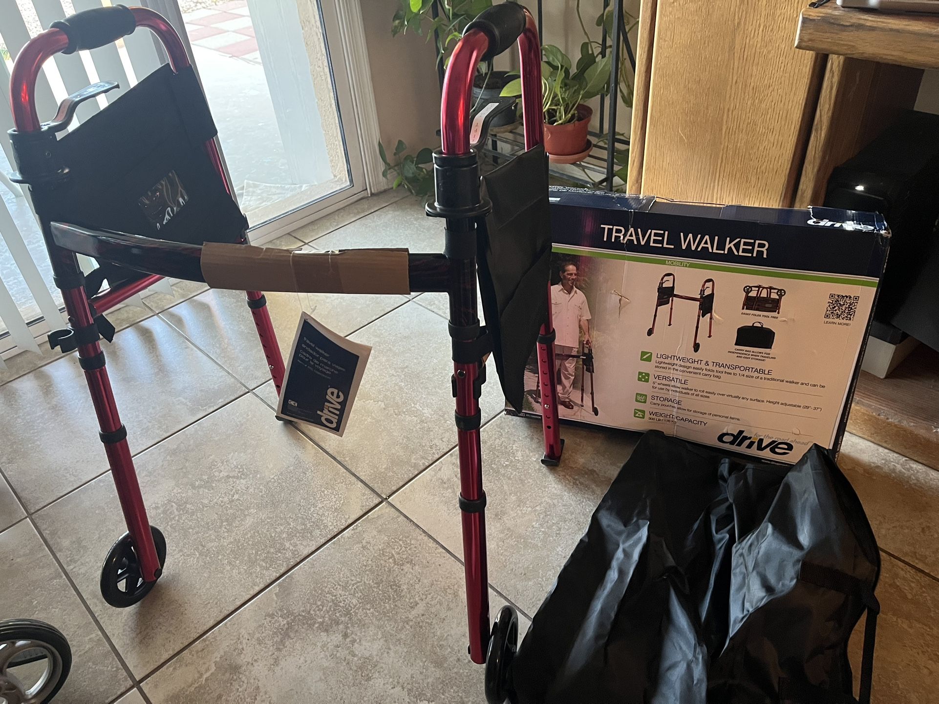 Travel Walker, Just Assembled, Lightweight, Adjustable. Save $