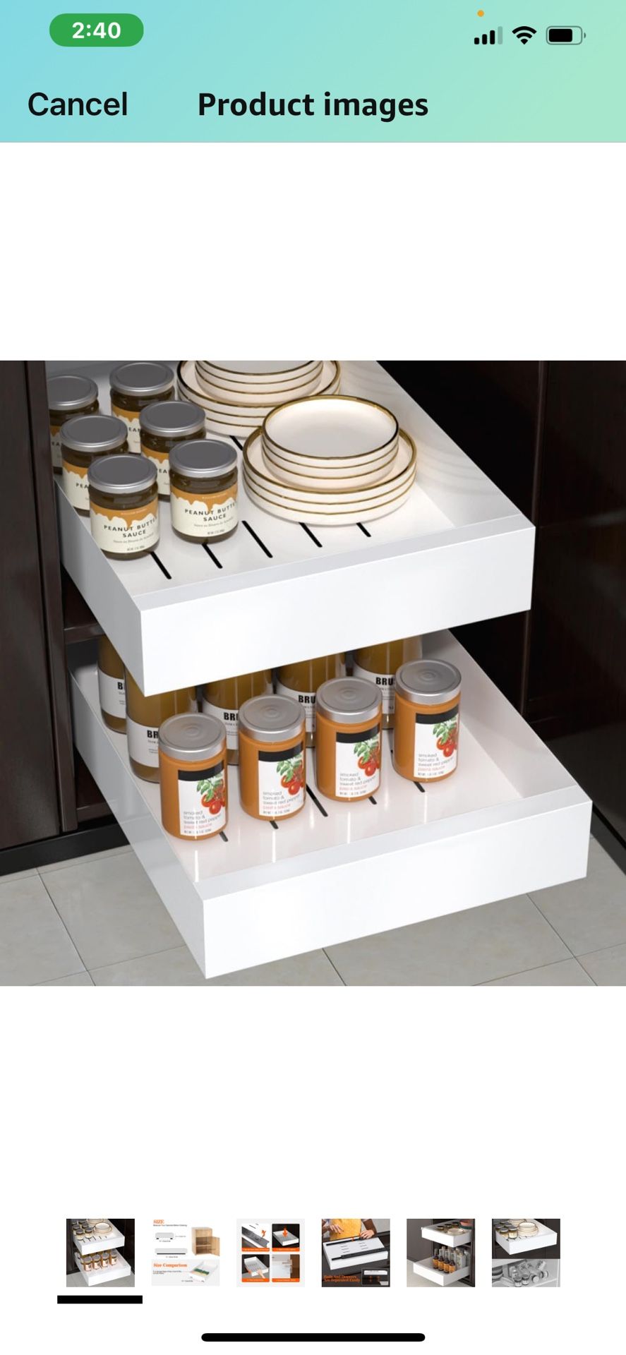 Pull Out Cabinet Organizer, Carbon Steel Cabinet Drawers Slide Out, Pantry Storage Shelves with Nano Adhesive Strip for Kitchen, Bathroom and Living R