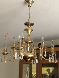 Gold plated chandelier 8 lights