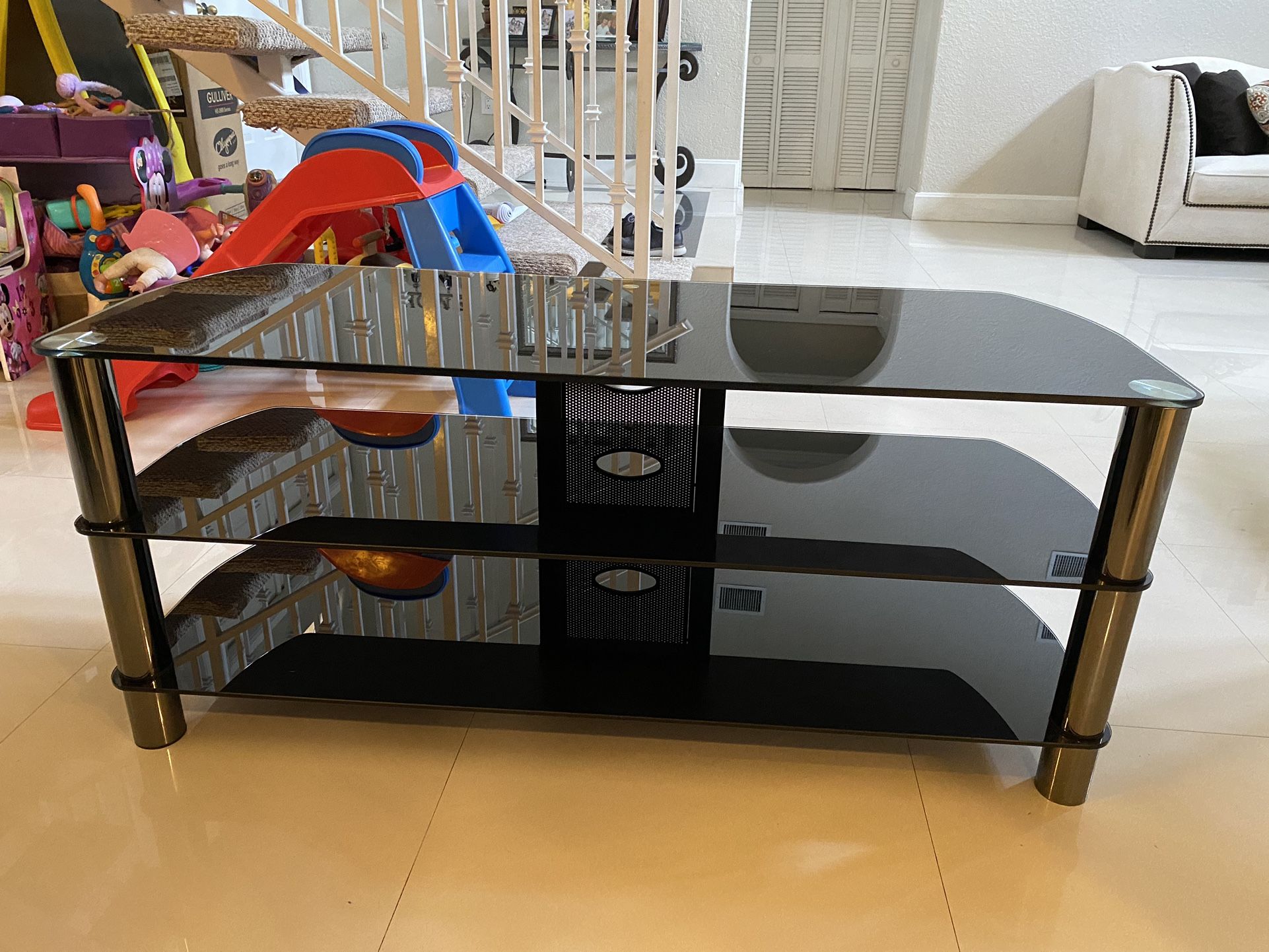 TV Stand Black Glass