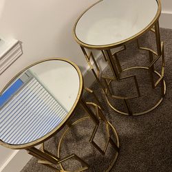 Gold/glass tables
