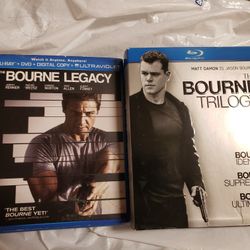The Bourne Trilogy Set  + Bourne Legacy Blu Ray Movies 