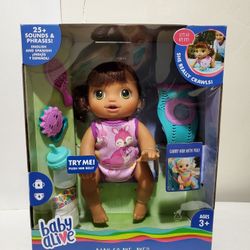 Baby Alive Baby Go Bye Bye Brunette Hair Doll 25+ Phrases & Sounds Exclusive
