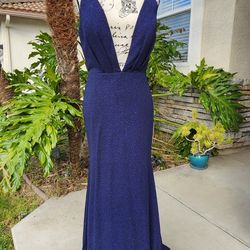 Blue Evening Gown Event Mermaid Dress New