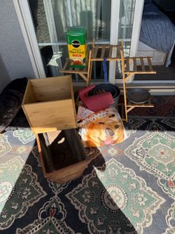 Wooden Plant Stand with Garden Lot