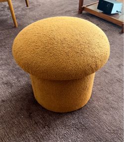 Orange mushroom ottoman