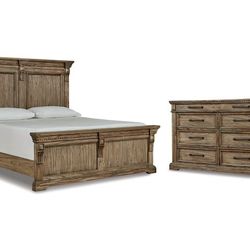 Brand new queen size Markenburg bedframe, dresser and mirror- flexible payment plans available 