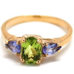 Ladies Peridot/Tanzanite Birthstone Ring