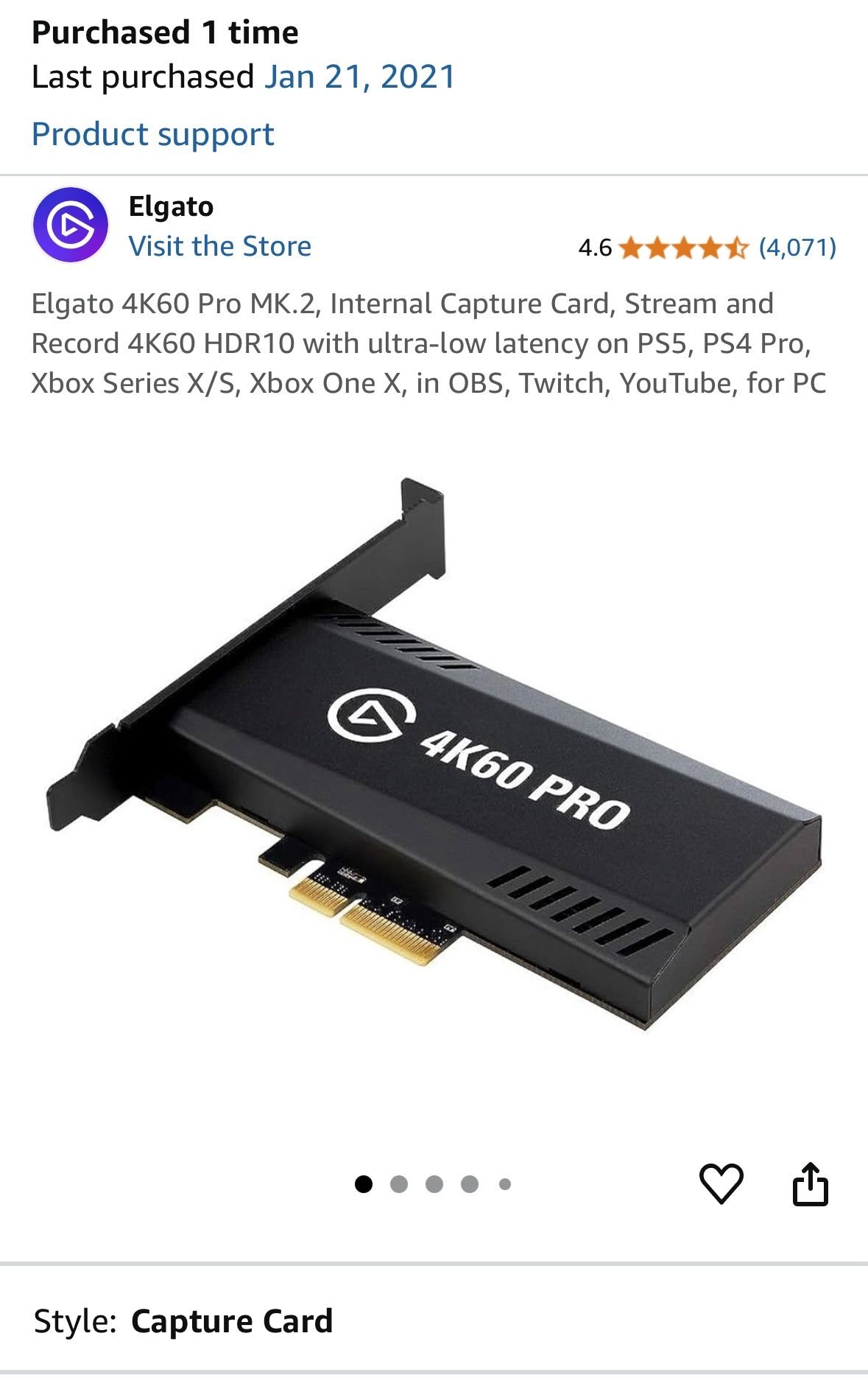 Elgato 4K60 Pro Mk.2 Capture Card