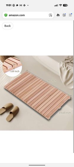 Cedarwood wood bath mat, brand new! Sells sells $116 Amazon