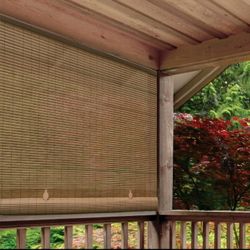 Outdoor Sunshade Roller Shades Exterior Cordless Roll Up Shade Blinds Curtain, 48" Wide by 72" Length