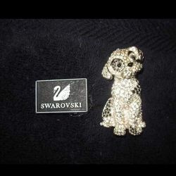 Swarovski Crystal Puppy Brooch