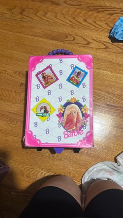 Vintage Barbie Doll Carrying International Traveling Trunk Rolling Suitcase 1995