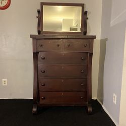 Antique Dresser With Mirror Mahogany 