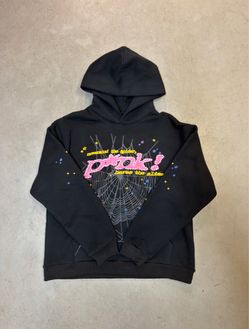 Sp5der P*NK Hoodie Black