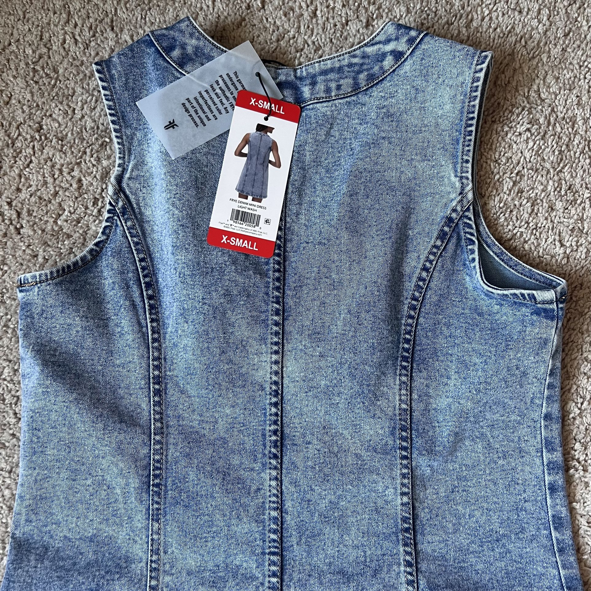 Sleeveless V-Neck Veggie Denim Mini Dress Sleeveless V-Neck Veggie Denim Mini Dress
