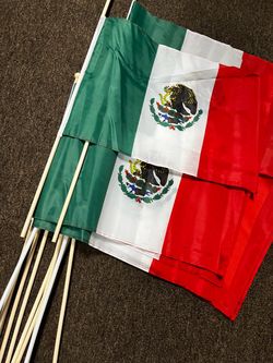 Mexico hand held flags