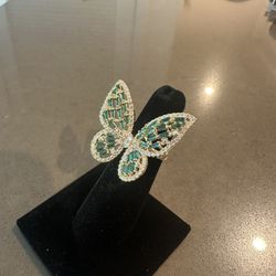 Stunning Butterfly Ring – 18K Gold Over 925 Silver (Size 5)