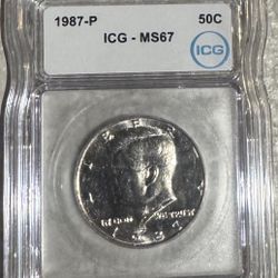 Ms67 Half Dollar Kennedy 87