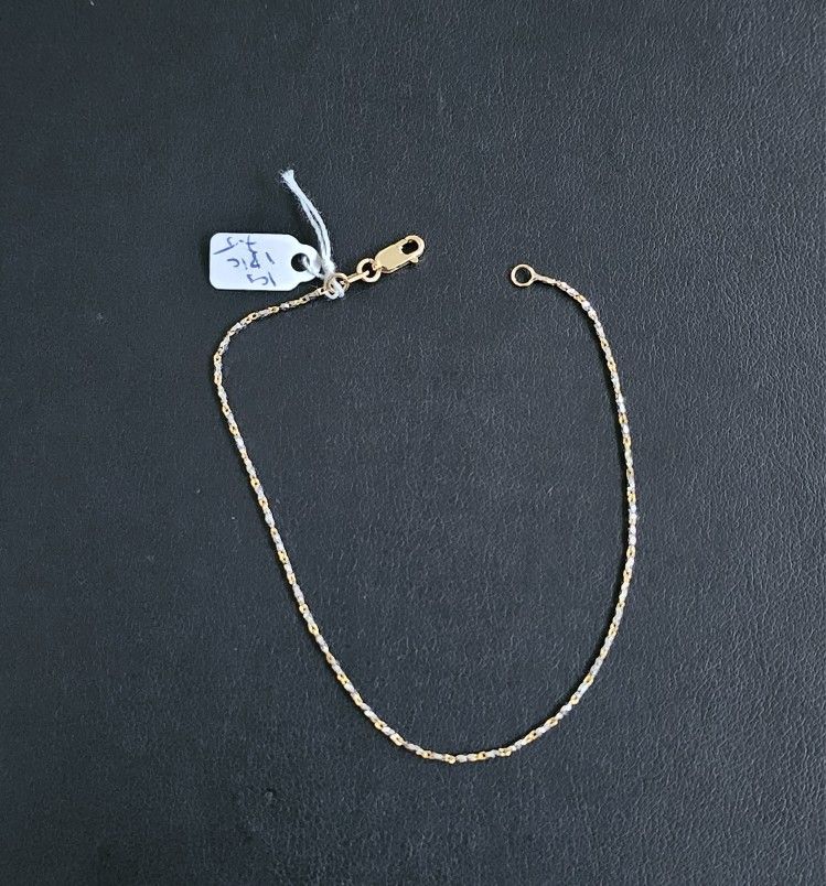 18k Gold Two Tone Bracelet 7.5 Inch