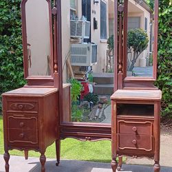 Antique '6 Drawer' Vanity W/ Swivel Mirror