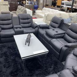 Brand New ▪️$40 Down Payment Finance ▪️▪️Jarita  Power Black Reclining Living Room Set 