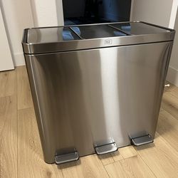 Three-Compartment Trash Can